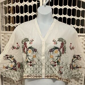 Floral Embroidered Women's Top
